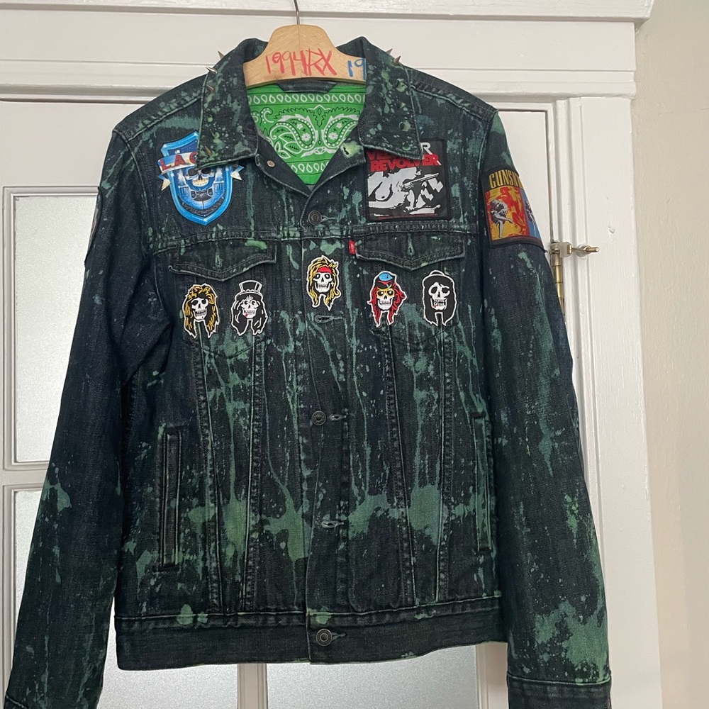 Custom Guns and Roses denim Jacket Sz. Large